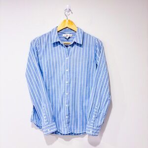 H&M Blue striped cotton button-down shirt | Casual classic | Size 10